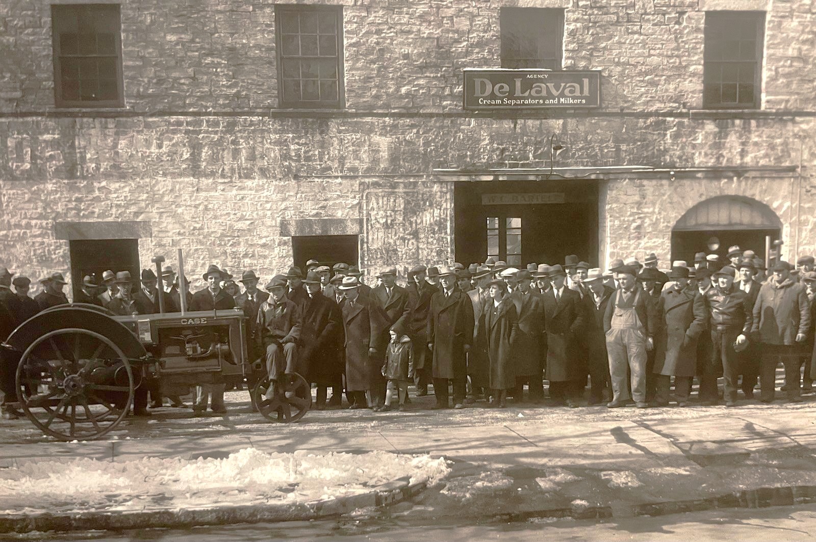Don Bartelt submitted this photo of 100 local farmers assembled on a cold winter day for this 1935 photo taken at 155 N. Joliet St. in Downtown Joliet. The new 1935 Case tractor was being introduced by WC Bartelt at his farm implement store, which remained in operation by his son Don until the late 1950s. Harrah's Casino now occupies the site.