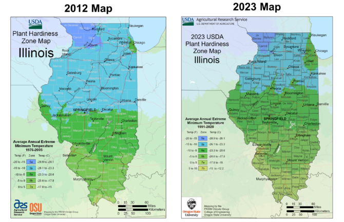 2012 Illinois Hardiness Zone Map
