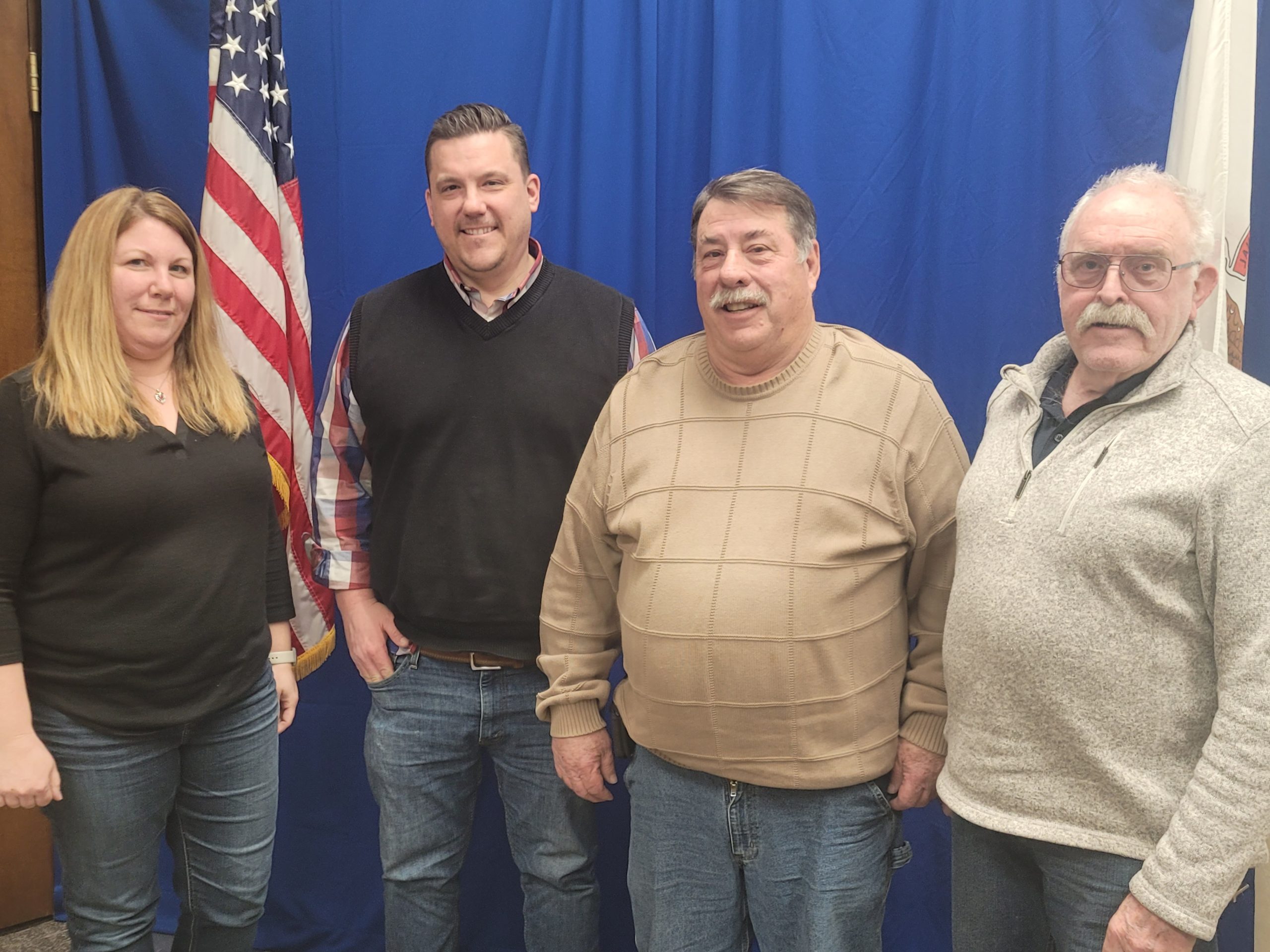 New officers for the Will County Farm Bureau Board are, from left, Treasurer, Kelly Reus; Vice President, Brad Metzger; President, Steve Warrick Sr.; and Secretary, Pat McDonald.