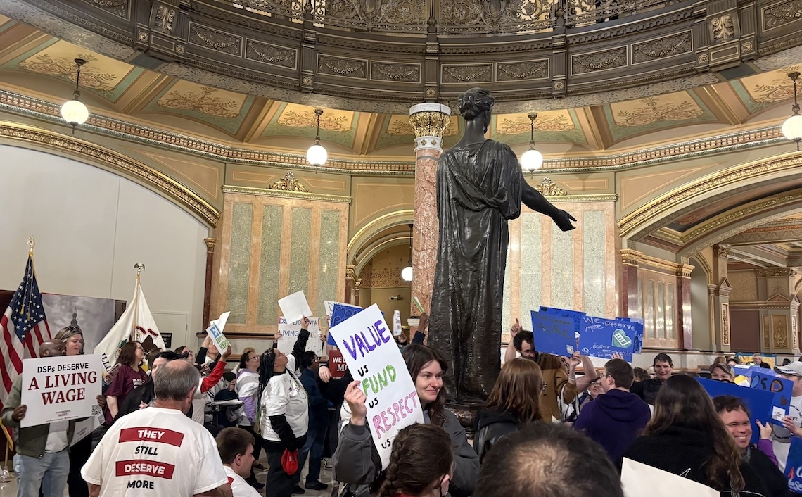 ‘They Still Deserve More’ protesters seek support for caretakers of people with disabilities