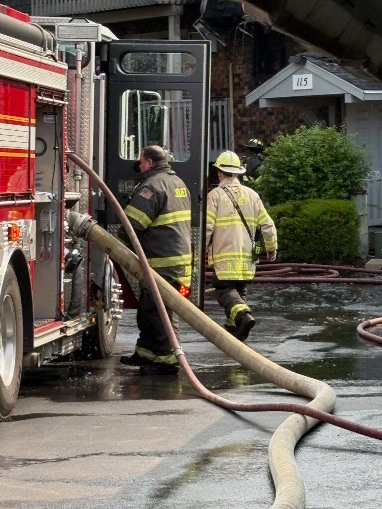 Battalion Chief Dan Berta on the scene Battalion Chief Dan Berta on the scene