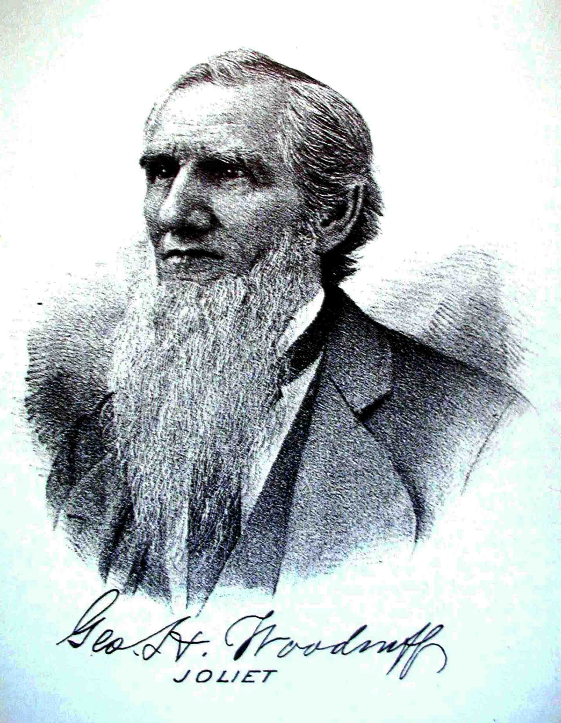A litho of George Woodruff from his book, "The History of Will County."