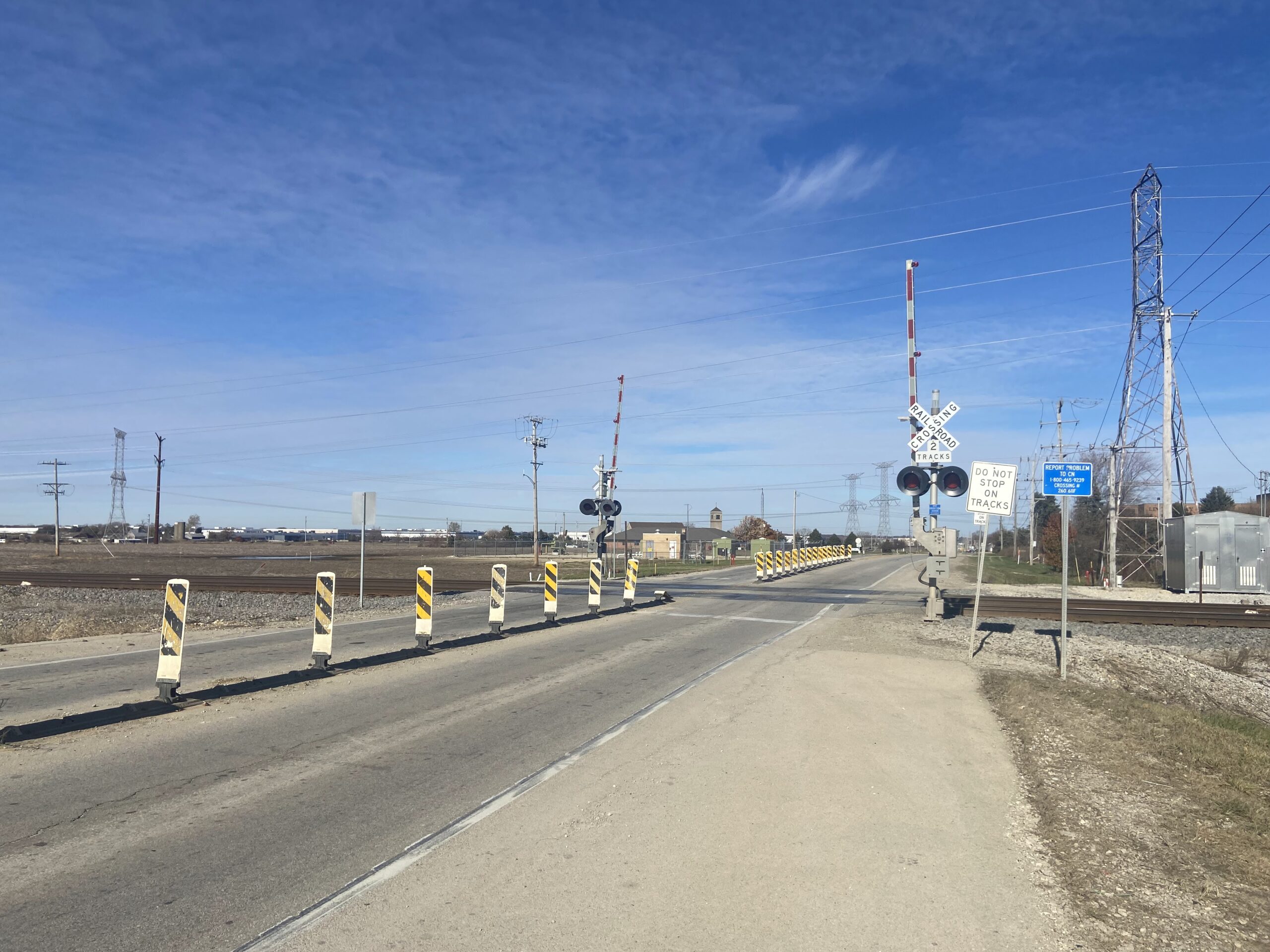 The existing rail crossing at the Gougar Road at Wisconsin Central/Canadian National Railroad Grade Separation in New Lenox, just south of Lincoln-Way West High School. Will County has received a historic $27 million federal grant to construct an overpass at the crossing.