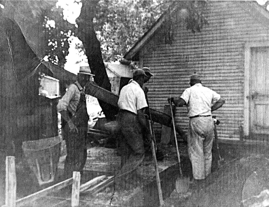 Kitched Addn - June 1959 (1) The most important part of a home, especially a farm home, is the kitchen, where families eat, meet and greet. Andy Partak shares a photo of the guys putting on an addition to the kitchen on the Bettenhausen Farm in 1959.