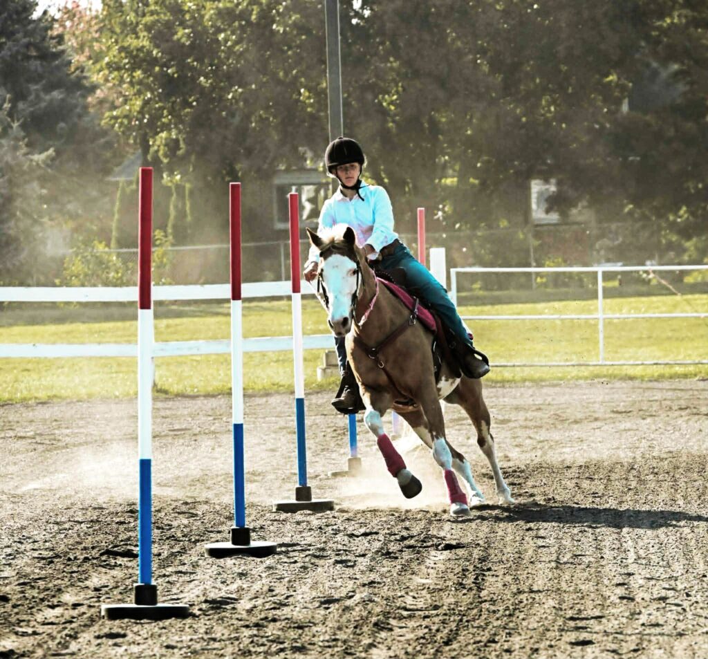 Maddyx Toepper rides the poles at Toepper Trail Farm in Monee, owned by her mom, Ashley Toepper.Ashley Toepper is inviting the public to a series of horse shores at Francis Field, a youth foundation and historic landmarked 4-H field in New Lenox. (Photo courtesy of Ashley Toepper)