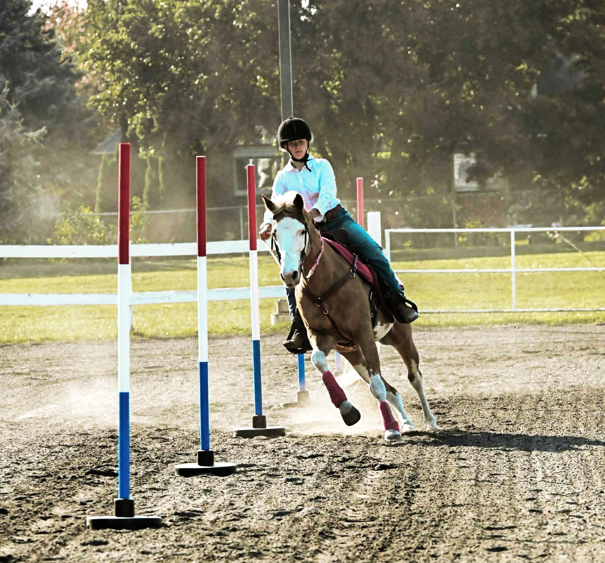 Maddyx Toepper rides the poles at Toepper Trail Farm in Monee, owned by her mom, Ashley Toepper.Ashley Toepper is inviting the public to a series of horse shores at Francis Field, a youth foundation and historic landmarked 4-H field in New Lenox. (Photo courtesy of Ashley Toepper)