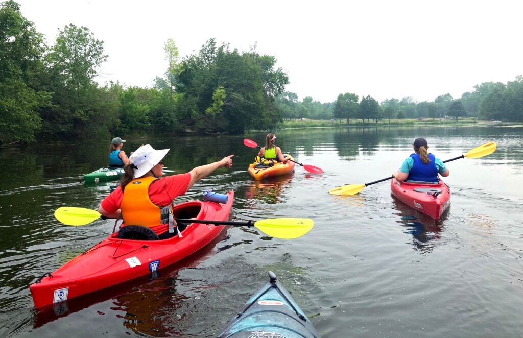 Photo cutline: Sign up for a McKinley to McKinley Paddle and Hike to enjoy a day of kayaking on the Des Plaines River and hiking through McKinley Woods on either Aug. 12 or Aug. 13. (Forest Preserve photo)