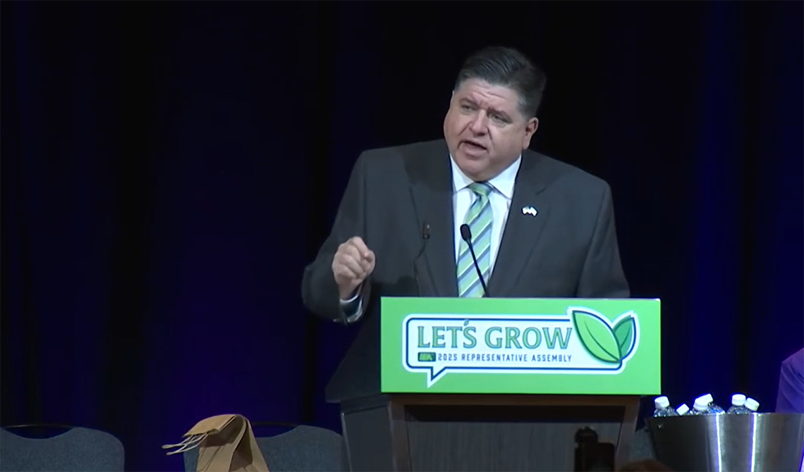 In remarks to teachers union, Pritzker lashes out at Trump’s education cuts