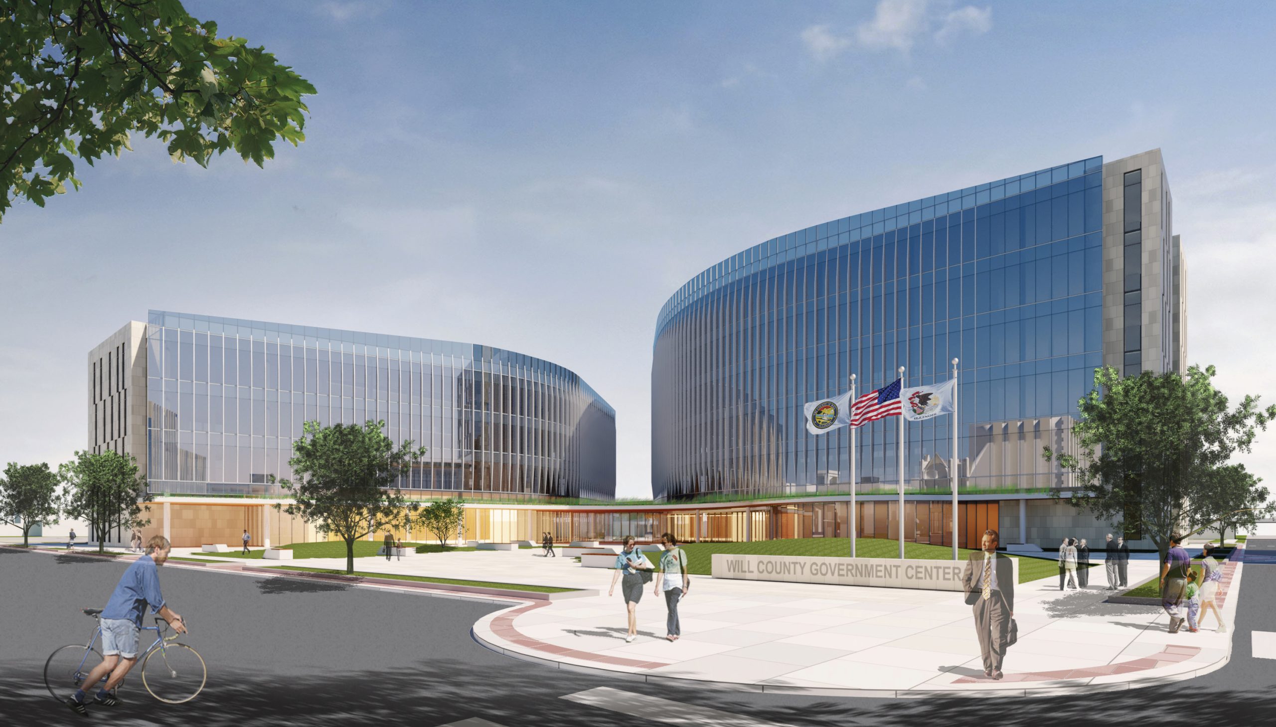 A rendering of a potential Consolidated Government Campus located at 14 West Jefferson Street, viewed from the Northwest Corner. Will County and the City of Joliet have started conversations about a unified city-county building at the space.