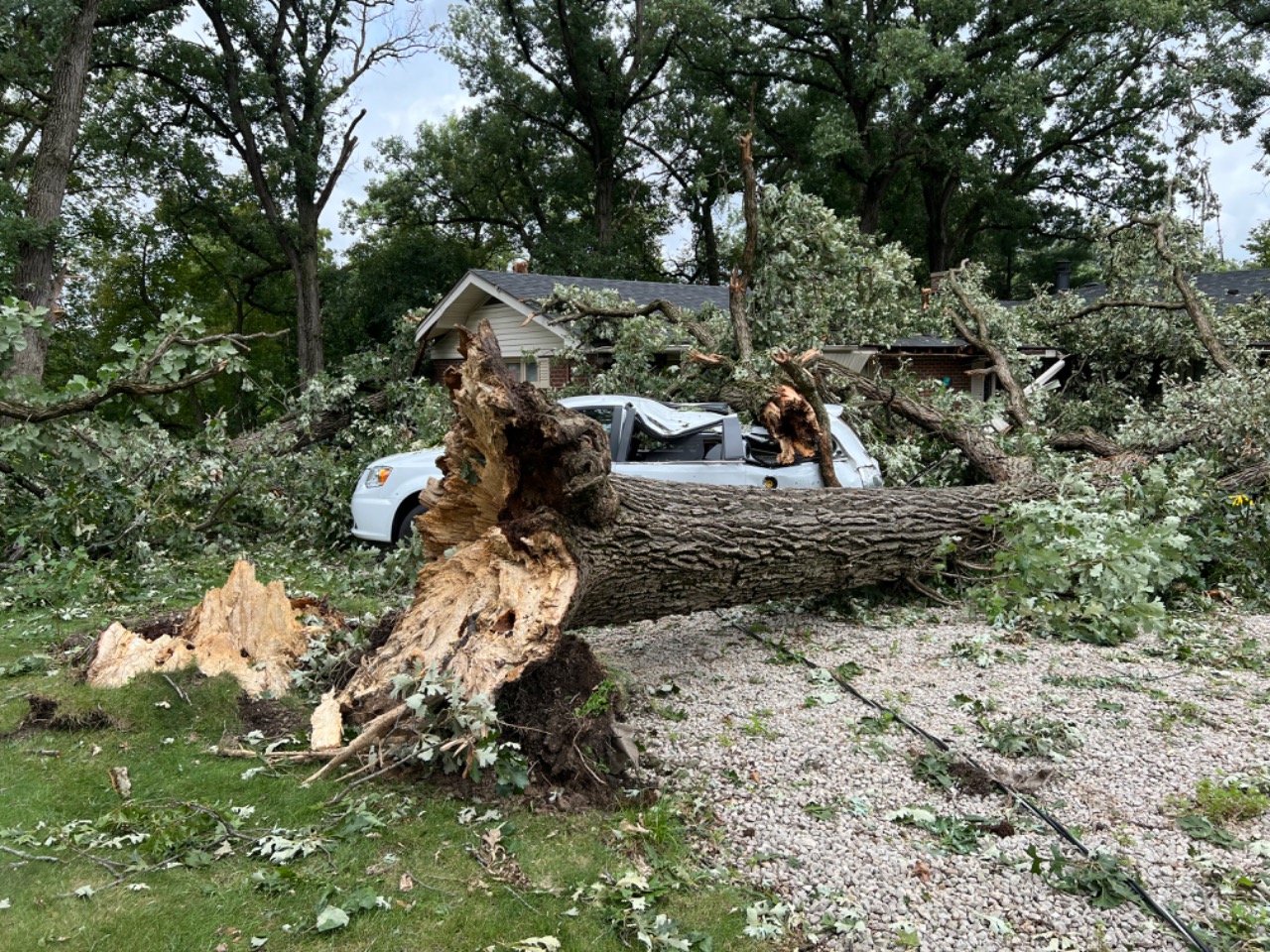 Damage sustained during the July 13-16 storms in Manhattan Township. The federal government has made financial assistance available to residents and businesses in Will County impacted by the severe weather. (Photo and release courtesy of the Will County Executive's Office)