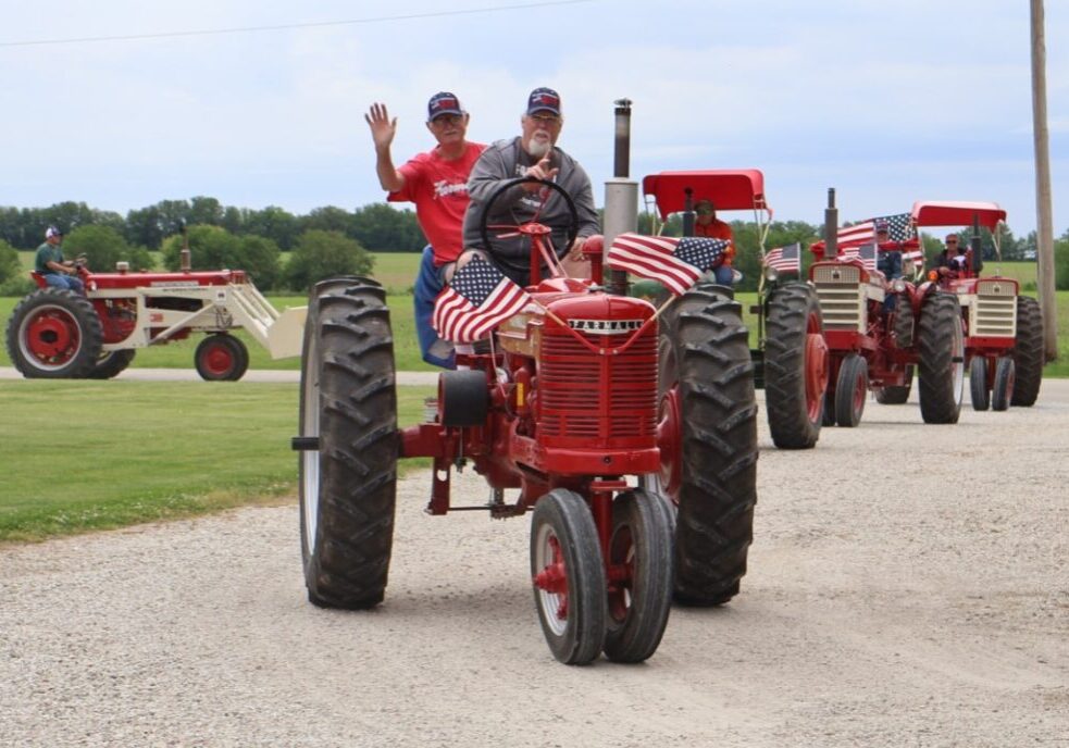 Ron and Rodney Bettenhausen show the way during the 2024 WCTA annual Vintage Tractor Drive, a fundraiser for the group.