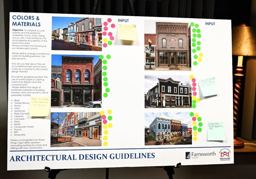 Just one of the poster boards residents and stakeholders could view at the downtown design open house.