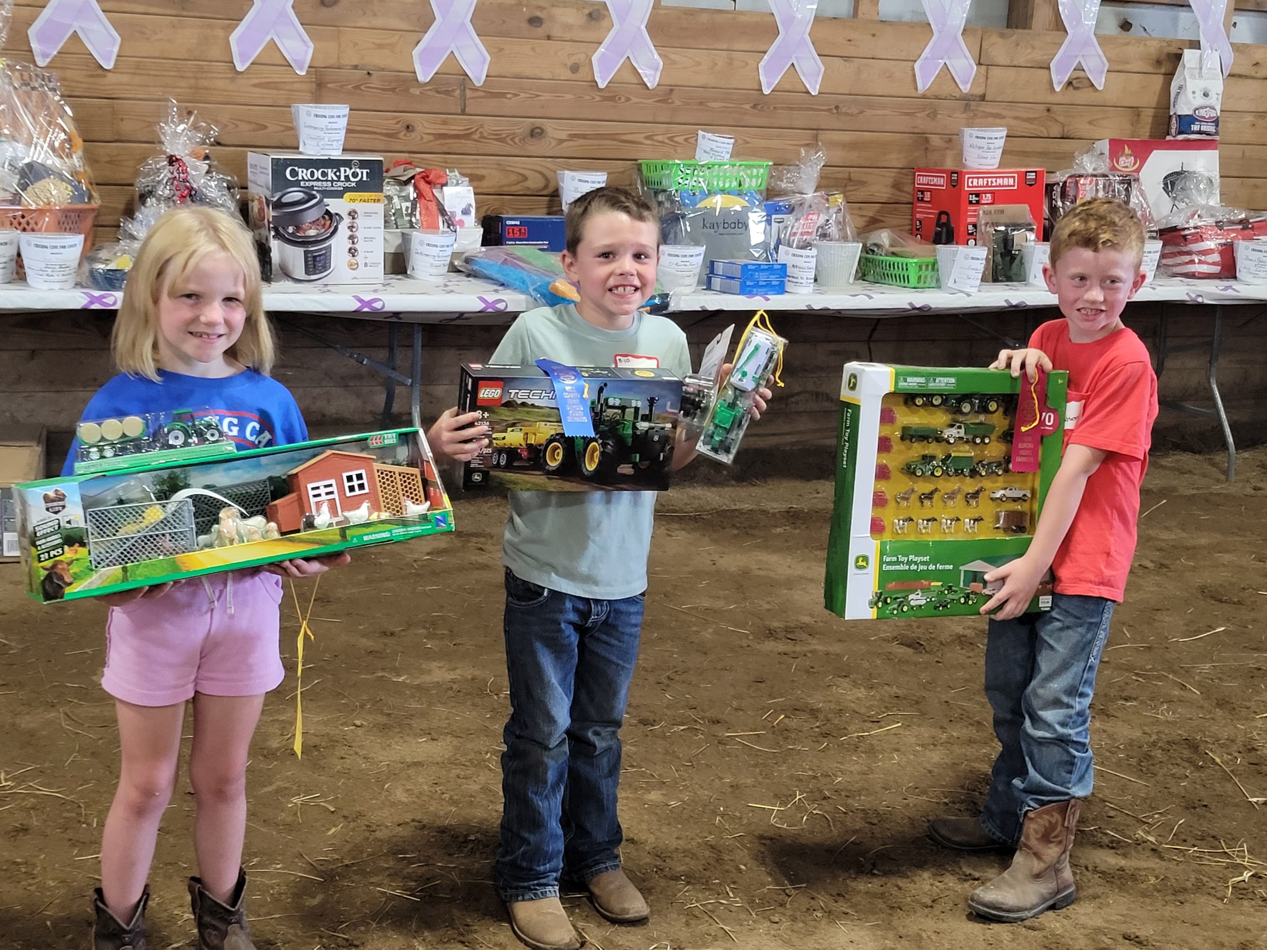 The second heat during Chasing Cans for Cancer event was Class “B”, and the top 3 pulls were, from left, Third Place, with a pull of 47-foot 1 inch, was Ryleigh Schneider of Grant Park; First Place went to Cale Clouse of Rensselaer with a full pull of 80 foot; and Second Place went to Hudson Beseke of Lake Village with a pull of 48 foot 5 inches.