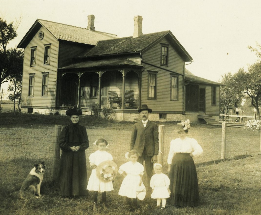 Kathy Forsythe of Manhattan dug out this picture, taken around 1910, of her mother Lavetta Forsythe, who, along with her sisters, was born in this house that still stands at Route 45 and Steger Road, south of Frankfort. Also in the photo are Lavetta's parents, Christian and Emma Luhring, and her grandmother.