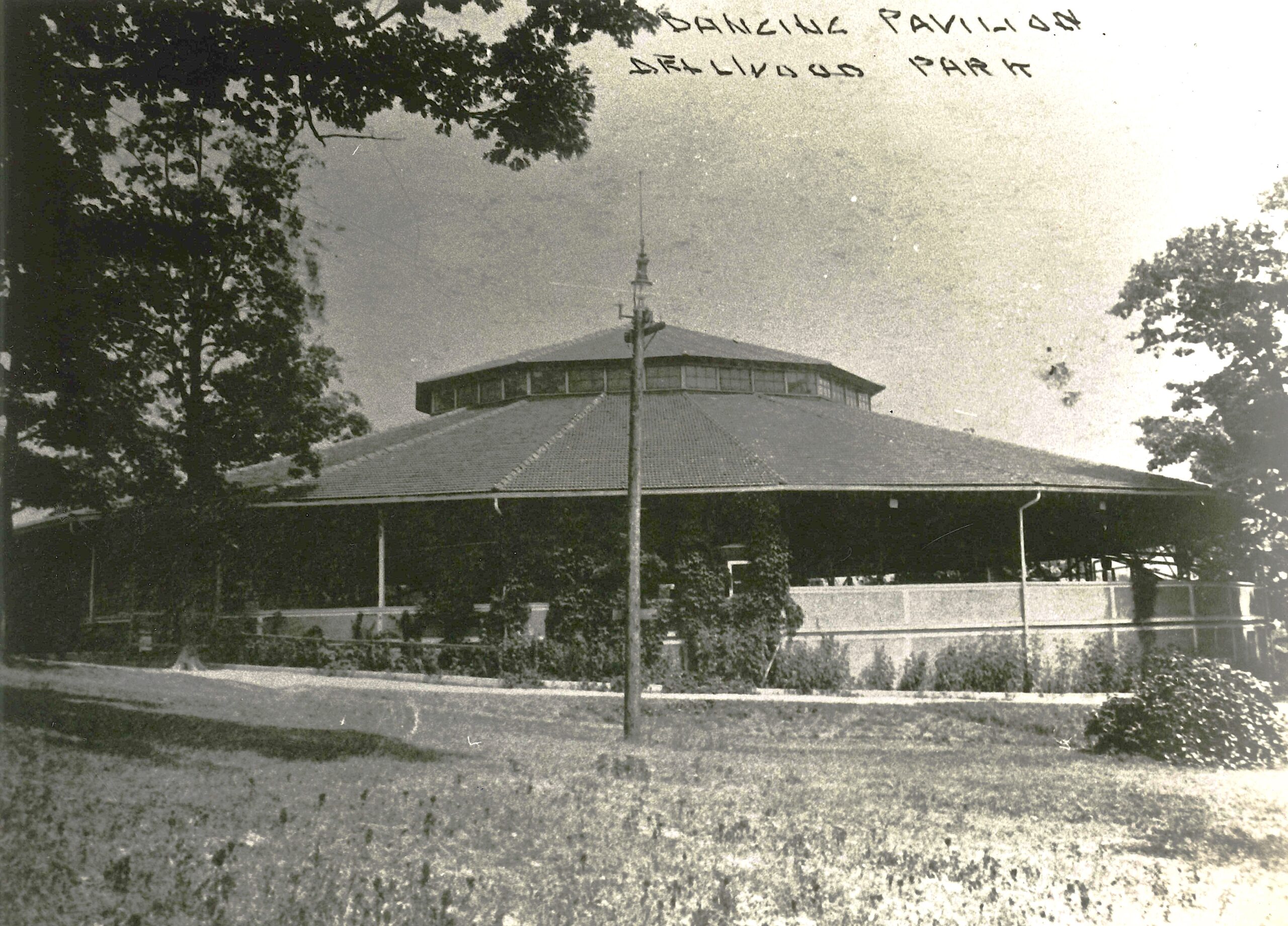 The dancing pavilion at Dellwood Park, similar to the description of the one at Riverview, which preceded Dellwood.