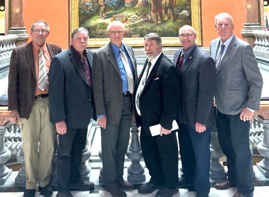 At the Will County Farm Bureau, it is our mission to work with all of our legislators in Will County to ensure the voice of agriculture does not go unheard. A group of members went down to Springfield March 25 to speak with eight legislators: from left, Lyle Tewes, Gordon McCoy, John Andermann, Steve Warrick, Jim Robbins and Rick Johnson.