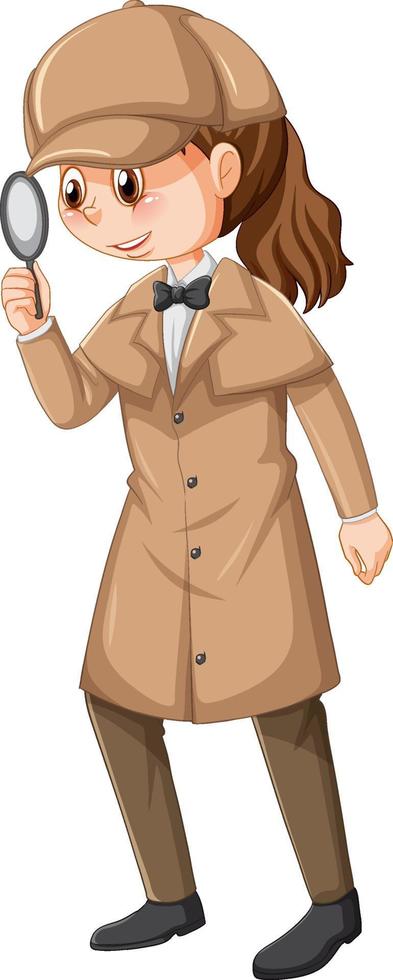 female-detective-wearing-brown-overcoat-and-hat-free-vector