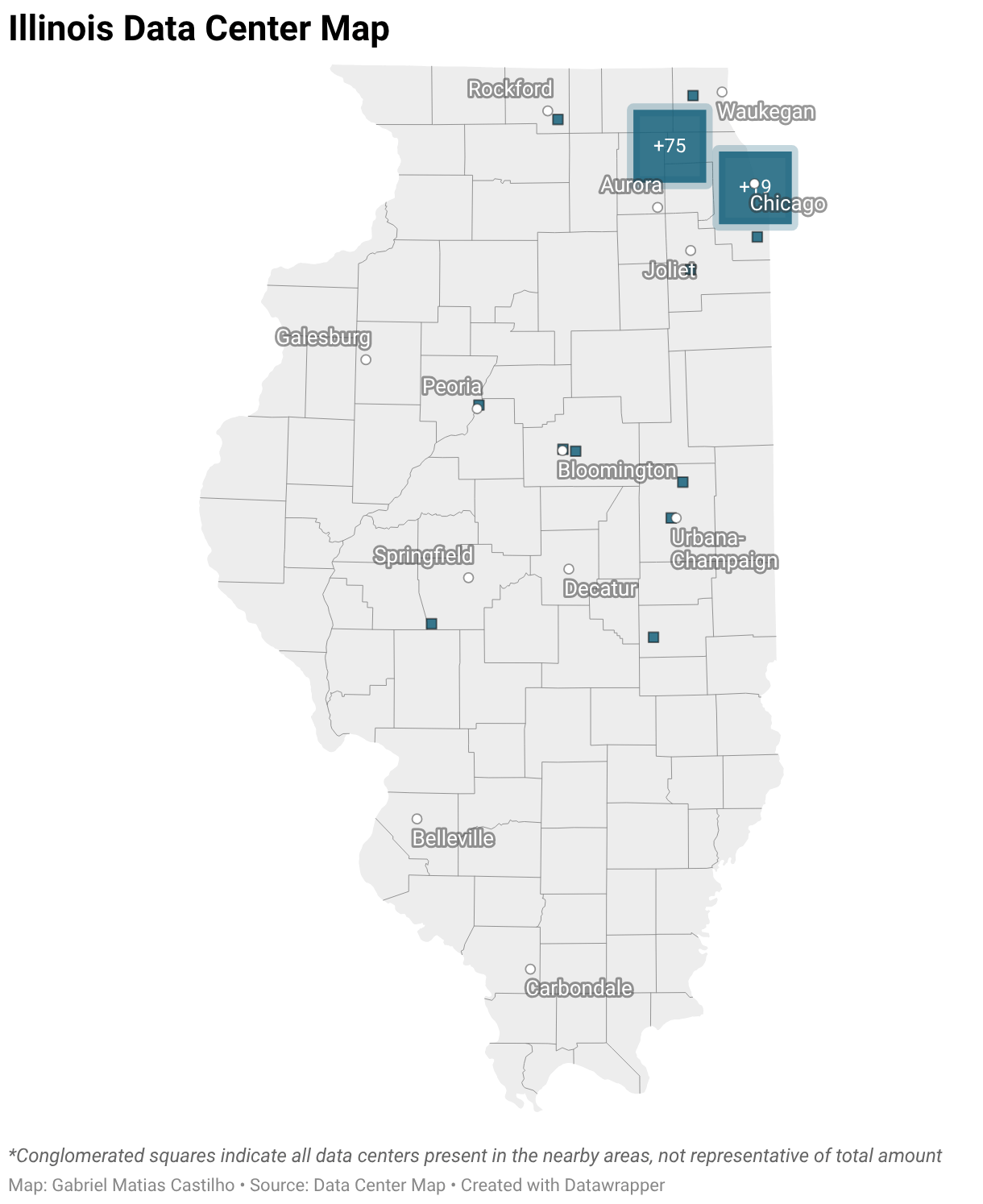 Illinois Data Center Map (Symbol map)
