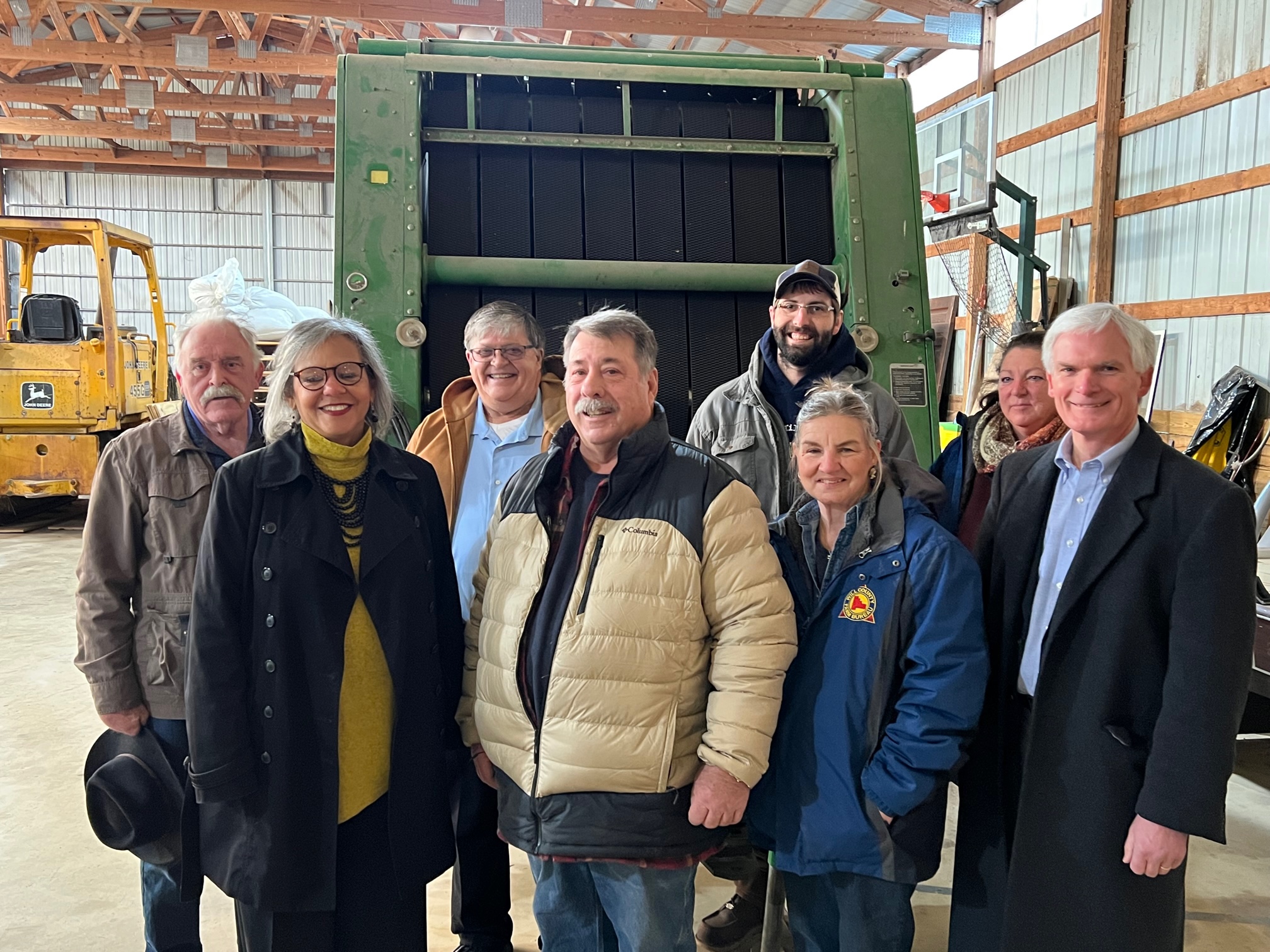 As part of the congressional exchange program, Will County Farm Bureau was asked to host an event in Congresswoman Robin Kelly's district. Hosting were the Warrick family with, from left, Pat McDonald, Congresswoman Kelly, Mark Schneidewind, Steve Warrick, Brian Harrington, Karen Warrick, Lu An Matejcak and Ohio Congressman Bob Latta.