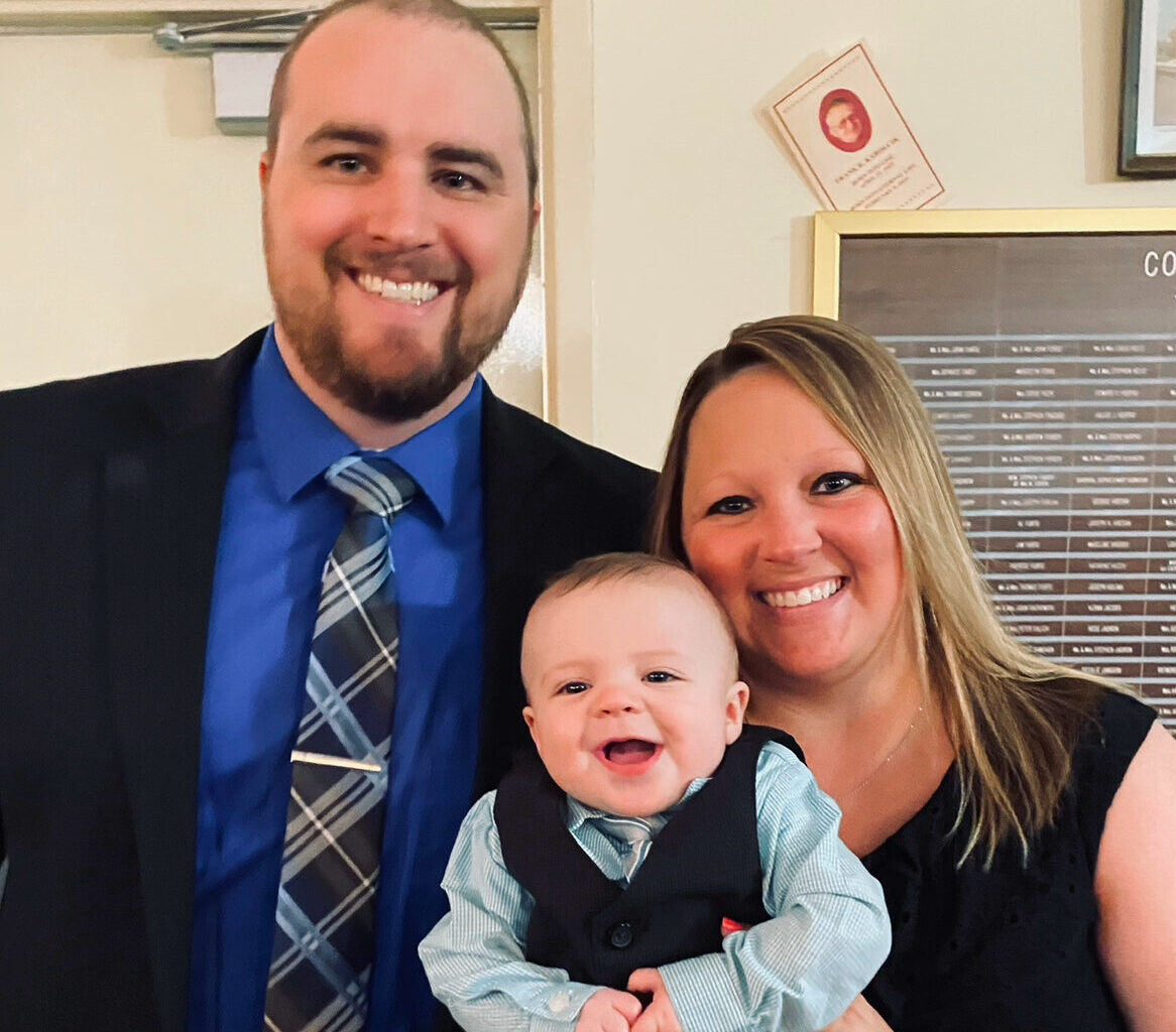 The new Habitat for Humanity Home in Elwood was dedicated January 29 in memory of the late Kevin Walsh, who passed away at age 31 in 2020 from an aggressive form of brain cancer. He's pictured with his wife, Krystal, and son, Colton, who was 1 when his dad passed. (Photo courtesy of Krystal Walsh)