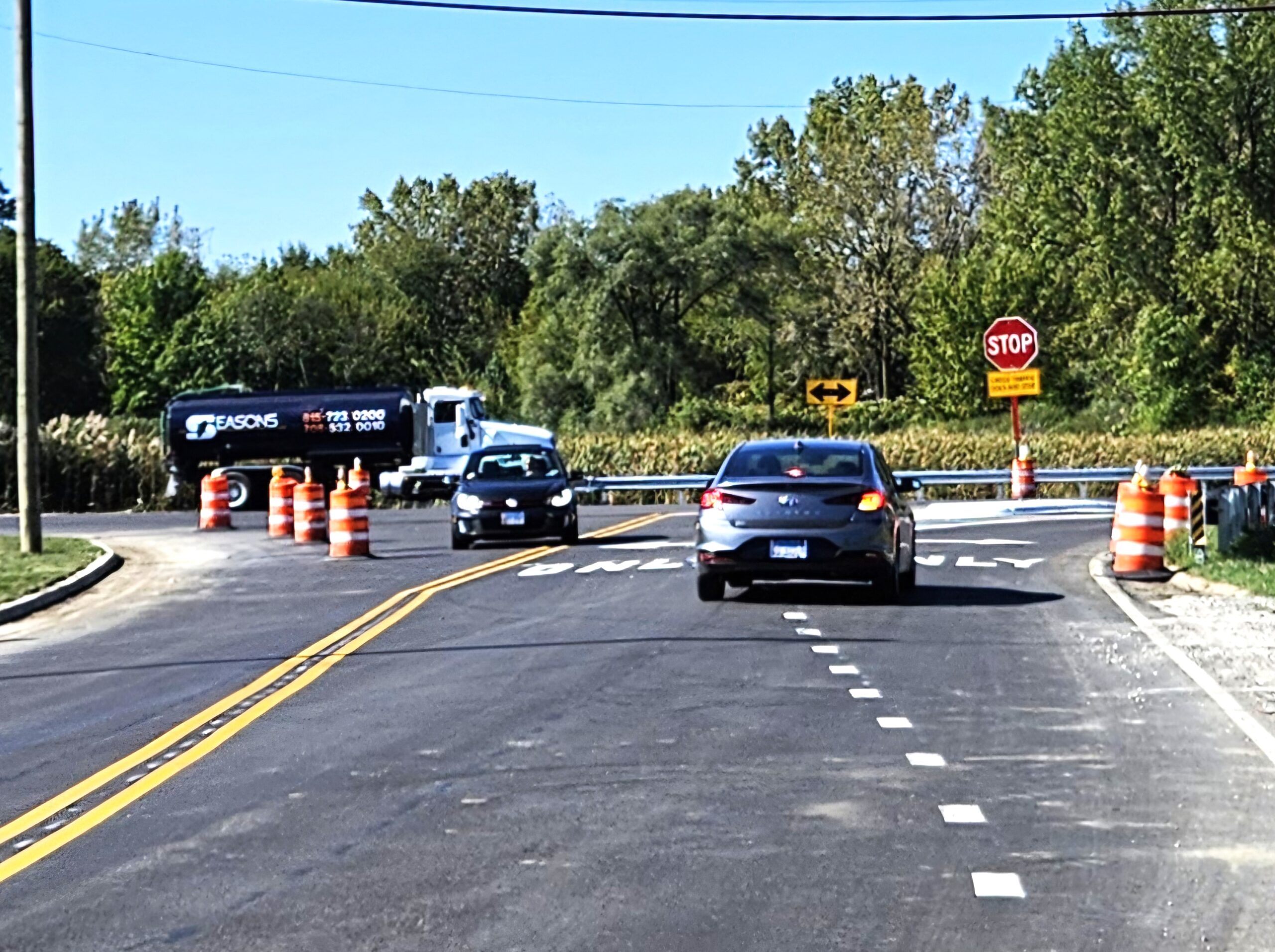 The reconfigured former T-intersection at Knapp and Weber roads in Crest Hill not only has a dedicated left-turn lane from southbound Weber onto Knapp, but specific lanes for left and right turns onto Weber.