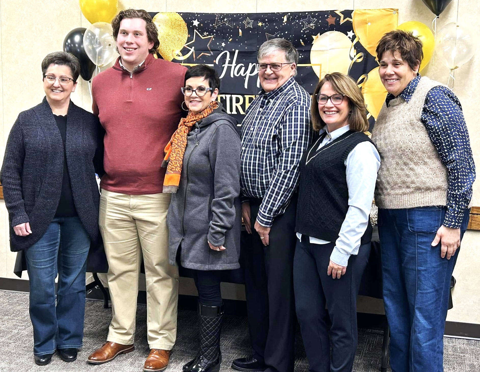 The Will County Farm Bureau hosted a reception January 11 to honor retiring Manager Mark Schneidewind, and to welcome his successor, Jackson Hogan. Attendees included, from left, state Rep. Jackie Haas, Hogan, state Rep. Natalie Manley, Schneidewind, state Sen. Meg Loughran Cappel and Will County Executive Jennifer Bertino Tarrant.