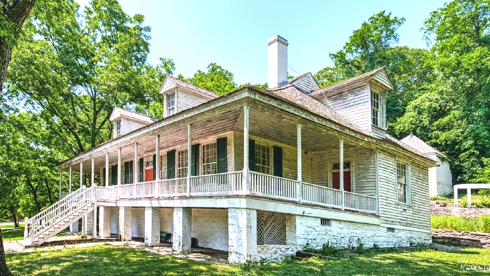 Pierre Menard's home, one of the last traces of Kaskaskia. It is open to the public and operated by the U.S. National Park Service.