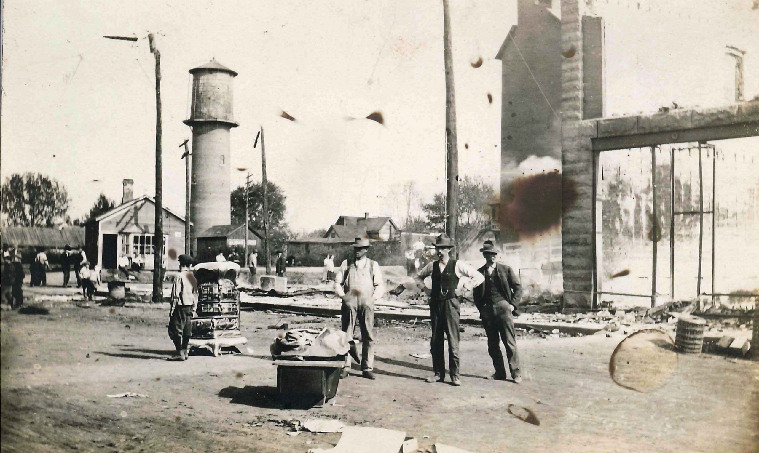 The 1913 fire in Peotone destroyed over half the town.