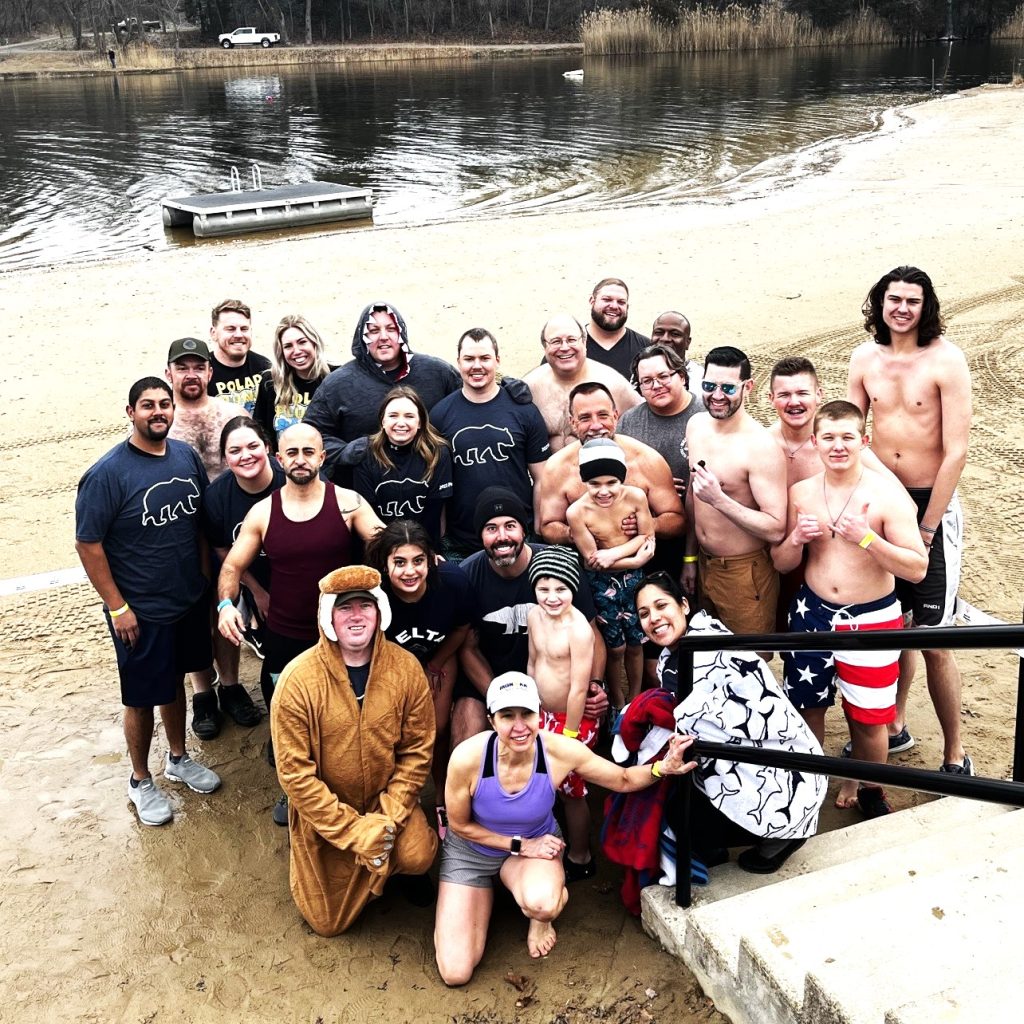 Polar Plungers from the Will County Sheriff's Department pose for a picture during a past event.(Photo courtesy of Deputy Victoria Janovyak)