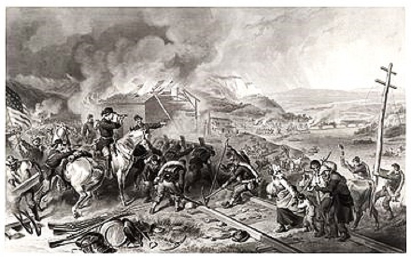 A litho from Harpers Illustrated of the results of Sherman's march to the sea.