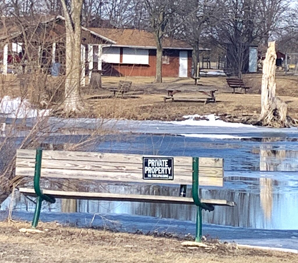 Peotone Village officials will be working on what to do with their portion of Sportsman's Club property when the lease expires in March. They voted not to renew, but the club owns the other parcel on the property. One issue will be getting a survey to see whether the club or the village, owns the pond, a source of income for the club. (Photo by Andrea Arens)