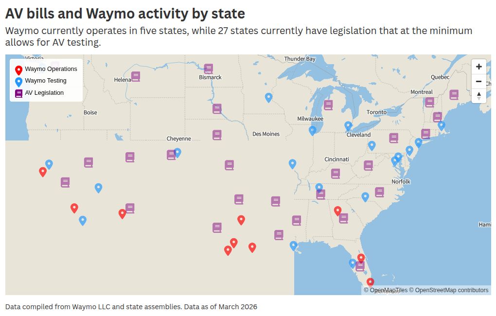 Waymo begins testing in Chicago as bill seeks to legalize autonomous vehicles