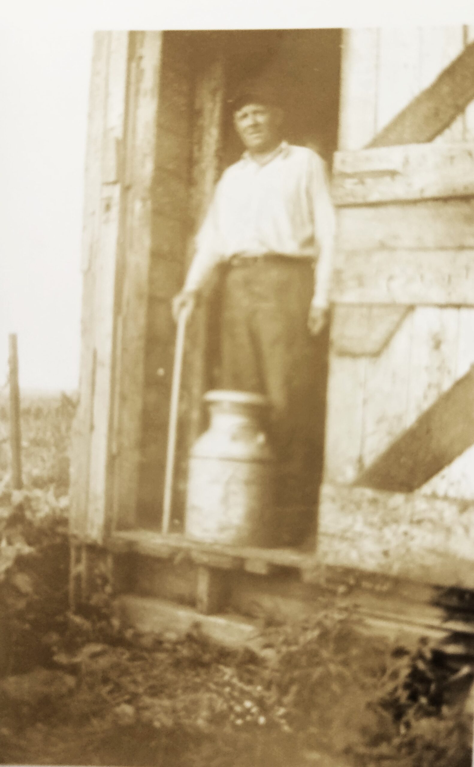 Back in mid-August, Farmers Weekly Review columnist John Kiefner wrote about old milk cans and the milk sheds that housed them before refrigeration came along. Here is a photo of Art Osmus of New Lenox in front of one of those houses and milk cans in the 1940s. Thanks to Judy Bunte and Betty Herbst for sharing the photo.