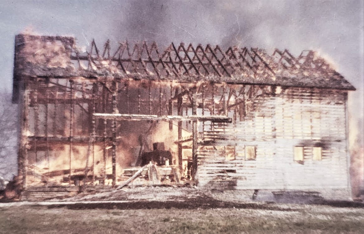 A barn fire in 1962 destroyed the old structure on John Handorf's farm at the corner of Route 6 and Cedar Road in New Lenox.