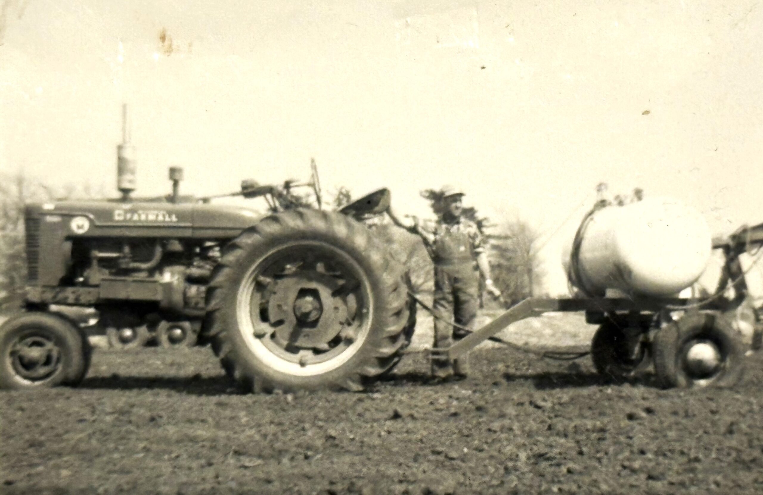 Milton Werner applying anhydrous ammonia on the Werner Farm in 1955.