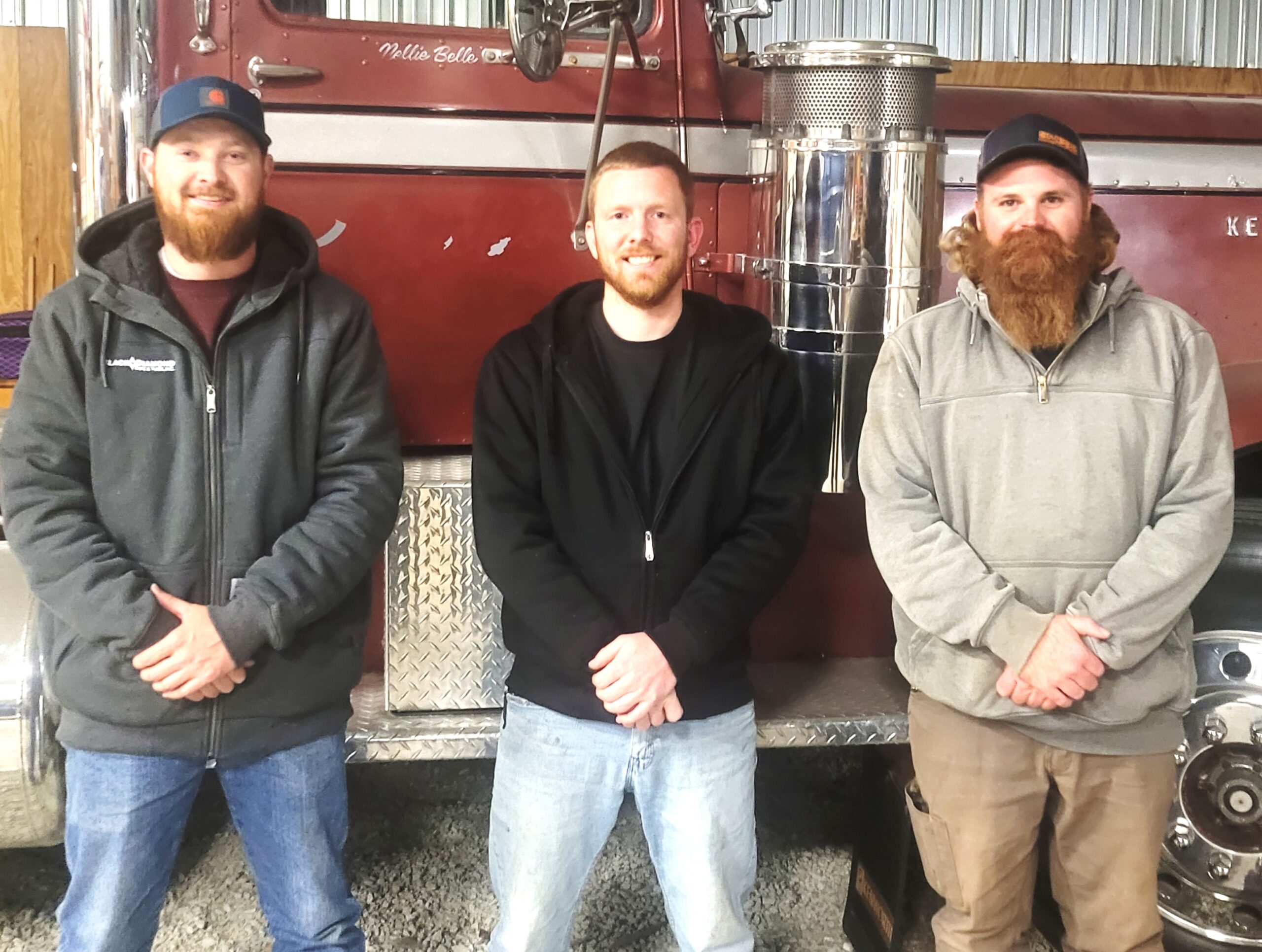 The Young Farmers of the Will County Farm Bureau elected officers for Fiscal 2025. They are, from left, Kyle Johnston, secretary\treasurer; Jarrad Mulderink, vice chairman; Austin Brown, chairman. They also thanked RJ Nugent, who stepped down as chairman after one year.